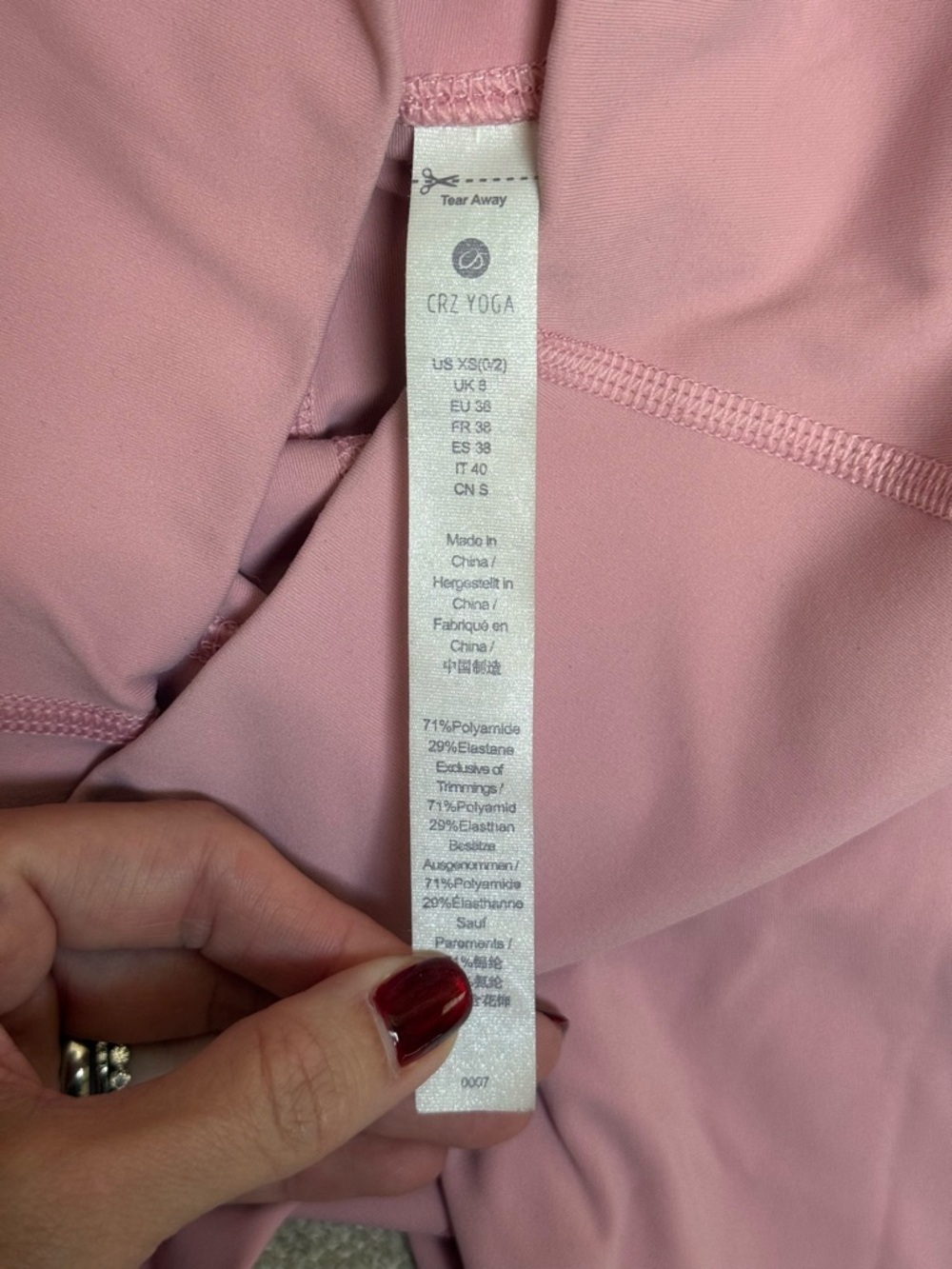 CRZ Yoga Pink Biker Shorts XS High Waisted Pocket Athletic - Picture 6 of 7
